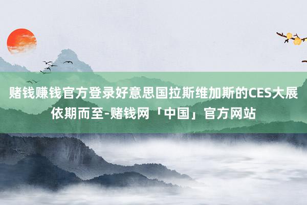 赌钱赚钱官方登录好意思国拉斯维加斯的CES大展依期而至-赌钱网「中国」官方网站
