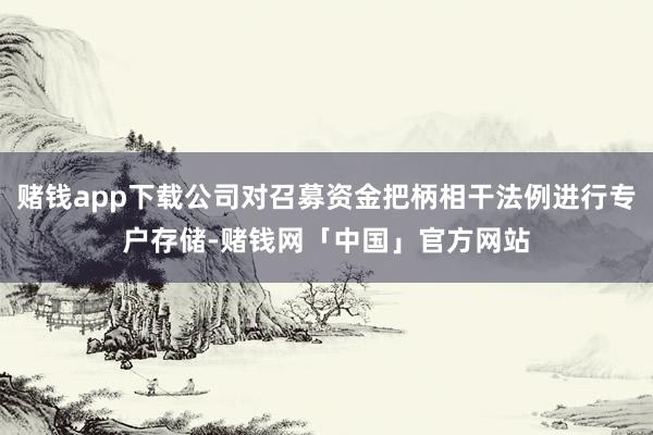 赌钱app下载公司对召募资金把柄相干法例进行专户存储-赌钱网「中国」官方网站