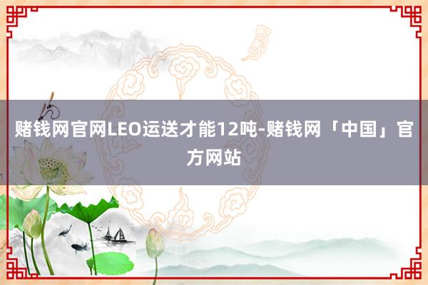 赌钱网官网LEO运送才能12吨-赌钱网「中国」官方网站
