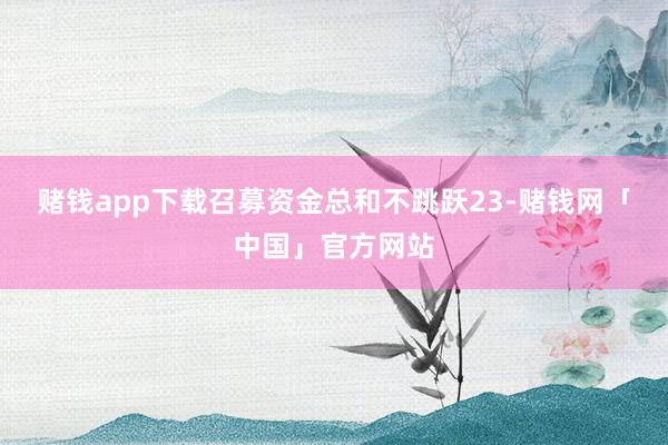 赌钱app下载召募资金总和不跳跃23-赌钱网「中国」官方网站