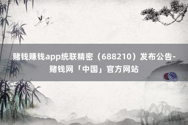 赌钱赚钱app统联精密(688210)发布公告-赌钱网「中国」官方网站