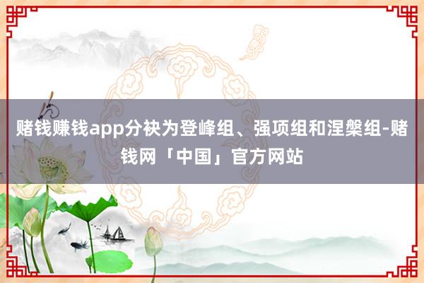 赌钱赚钱app分袂为登峰组、强项组和涅槃组-赌钱网「中国」官方网站